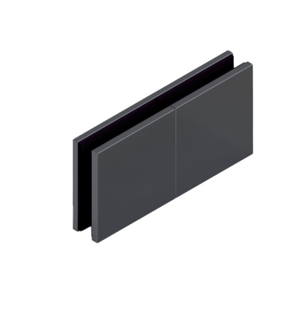 07194_65 MILANO PUR Längsverbinder G-G 180°, • Basismaterial: Messing • Oberfläche: ONYX schwarz matt • für 8 & 10 mm ESG (Standard) // MILANO PUR Connector g-g 180° • base: brass • finish: ONYX black • for 8 & 10 mm tempered glass