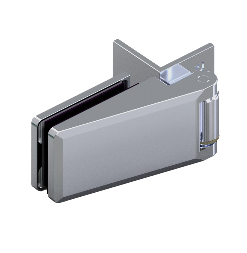 18140_55 Chalet® AT THERMA Anschlagtürsystem Glastürbeschlag für Innentüren, G-W 90° mit Winkellasche DIN-rechts, unteres Band Nach außen öffnend Für 8 mm ESG // Chalet® AT THERMA Single action door system Glass door hinge for interior doors, g-w 90°EN-right, bottom hinge, Opens outwards For 8 mm tempered glass