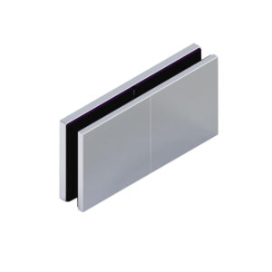 18399_55 MILANO ORIGINAL THERMA Längsverbinder Sauna G-G 180°, • Basismaterial: Messing • Oberfläche: Nickel gebürstet (Edelstahloptik) • mit Vollabdeckung • für 8 & 10 mm ESG (Standard) // MILANO ORIGINAL THERMA Connector g-g 180° • base: brass • finish: brushed nickel (stainless steel look) • with full cover • for 8 & 10 mm tempered glass