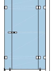 93030_55/91 Wellness Partition 1 - Kabinen-Anlage Glas / Wand links