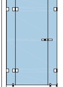 93031_91/55 Wellness Partition 1- Kabinen-Anlage Glas / Wand rechts