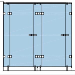93033_91/55 Wellness Partition 2 - Kabinen-Anlage Glas / Wand rechts