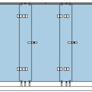 93034_91/55 Wellness Partition 3 - Kabinen-Anlage Glas / Wand links
