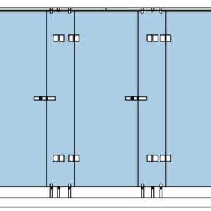 93035_91/55 Wellness Partition 2 - Kabinen-Anlage Glas / Wand rechts