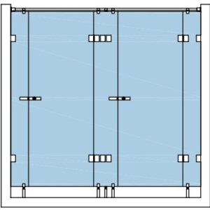 93042_91/55 Wellness Partition 2 - Kabinen-Anlage Wand / Wand links