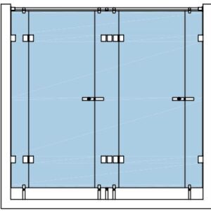 93043_91/55 Wellness Partition 2 - Kabinen-Anlage Wand / Wand rechts