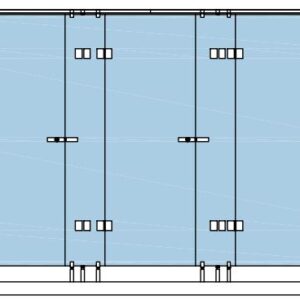 93045_91/55 Wellness Partition 3 - Kabinen-Anlage Wand / Wand rechts