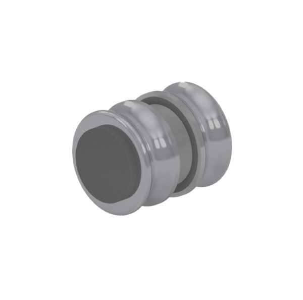 05014_ 55 Türgriffe Zubehör ø 35 mm,  beidseitig Mit Puffer beidseitig Basismaterial: Messing Oberfläche: Nickel gebürstet (Edelstahloptik)Für 6 – 12 mm ESG Basismaterial: Messing // Door handles Accessories ø 35 mm,  double-sided With buffer on both sides For 6 – 12 mm tempered glass Base material: Brass