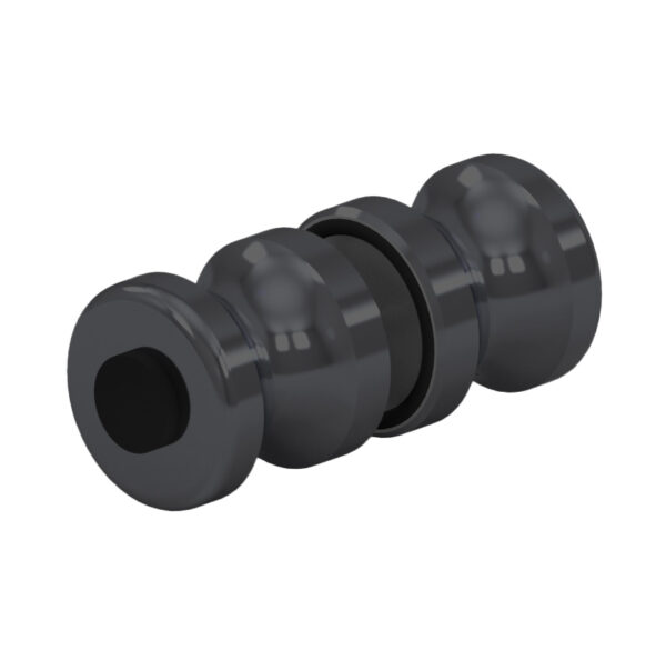 05015_65 Türgriffe Zubehör ø 35 mm,  beidseitig Mit Puffer beidseitig Für 6 – 12 mm ESG Basismaterial: Messing Oberfläche: ONYX schwarz matt // Door handles Accessories ø 35 mm,  double-sided With buffer on both sides For 6 – 12 mm tempered glass Base material: Brass