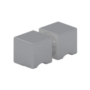 05030_55 Türgriffe Zubehör 30 x 30 x 30 mm,  beidseitig Eckige Form Für 6 – 12 mm ESG Basismaterial: Messing Oberfläche: Nickel gebürstet (Edelstahloptik) // Door handles Accessories 30 x 30 x 30 mm,  double-sided Square design For 6 – 12 mm tempered glass Base material: Brass