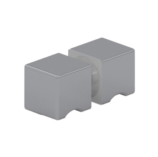 05030_55 Türgriffe Zubehör 30 x 30 x 30 mm,  beidseitig Eckige Form Für 6 – 12 mm ESG Basismaterial: Messing Oberfläche: Nickel gebürstet (Edelstahloptik) // Door handles Accessories 30 x 30 x 30 mm,  double-sided Square design For 6 – 12 mm tempered glass Base material: Brass