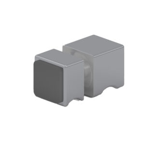 05032_55 Türgriffe Zubehör 30 x 30 x 30 mm,  beidseitig Mit Puffer einseitig Für 6 -12 mm ESG Basismaterial: Messing Oberfläche: Nickel gebürstet (Edelstahloptik) // Door handles Accessories 30 x 30 x 30 mm,  double-sided With buffer on one side For 6- 12 mm tempered glass Base material: Brass